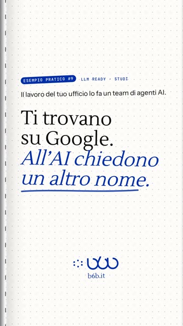 Pagina di apertura dell'esempio pratico 9: Il tuo studio è invisibile agli agenti AI?